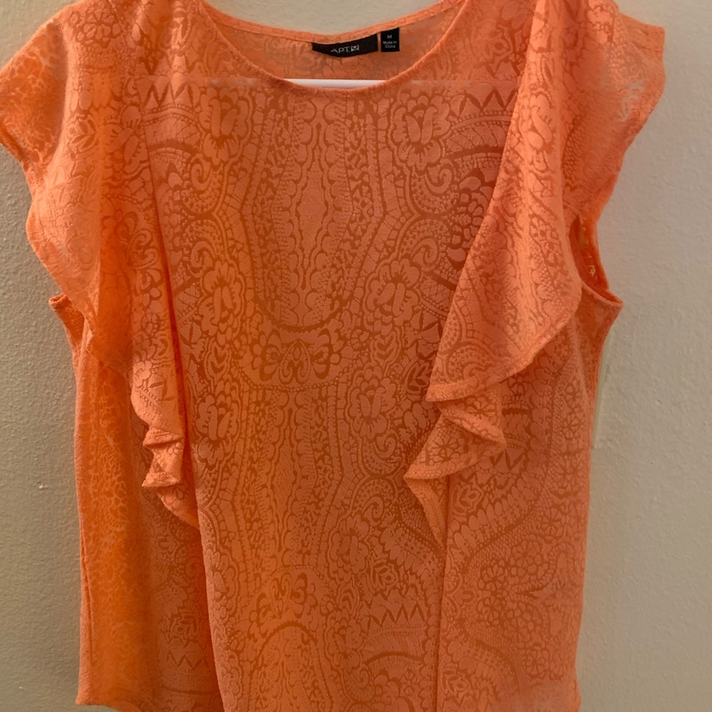 Orange frilly lace top
